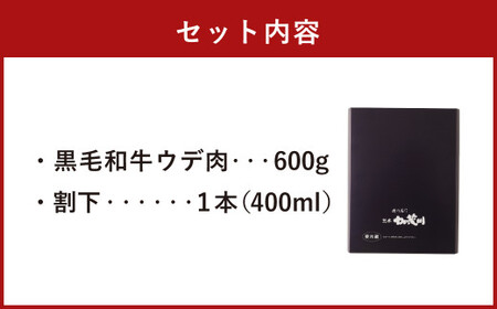 熊本県産 黒毛和牛 ウデ肉 スライス 600g 割下1本 400ml
