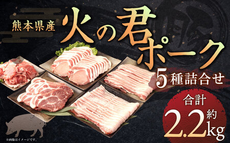 熊本県産 火の君ポークR 詰合せ 計約2.2kg 豚肉 肉 ブランド豚 豚こま ロース 肩ロース バラ 生姜焼き 焼肉 冷