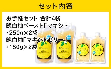 熊本県 八代市産 晩白柚ペースト「マキシト」& 晩白柚ゼリー「マキシトゼリー」『お手軽セット』（合計860g） ばんぺいゆ 柑橘 手作り