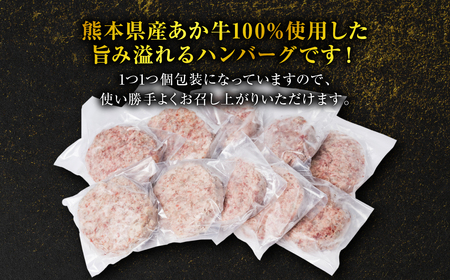 熊本県産あか牛100％ 手づくり！ハンバーグ 150g×10個 計1.5kg