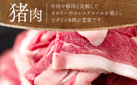 猪肉 切り落とし 合計800g(モモ・ウデ)ボタン肉 いのしし 400g×2パック