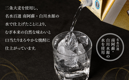 八代不知火蔵 白水 麦焼酎 1.8L パック 1本 25度 紙パック 麦 むぎ焼酎 1800ml 一升 1升 捨てやすい ロック 水割り 炭酸割り