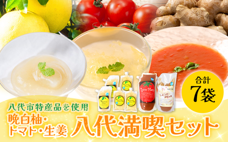 熊本県 八代市産 晩白柚ペースト・晩白柚ゼリー・トマトピューレ・しょうがシロップ 『八代満喫セット』4種入り　ばんぺいゆ 柑橘