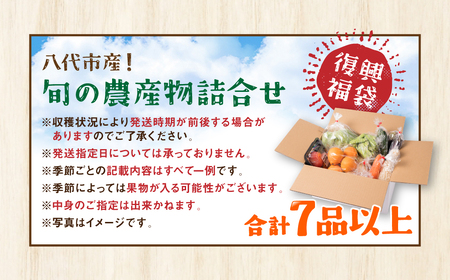 【12ヵ月定期便】八代市産！旬の農産物詰合せ 復興 福袋 7品以上 野菜 果物 やさい くだもの フルーツ セット 季節の野菜 季節の果実 おまかせ野菜 新鮮野菜