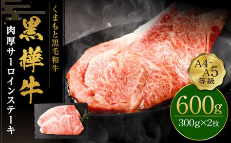 くまもと黒毛和牛 杉本本店 黒樺牛 A4~A5等級 肉厚サーロインステーキ 300g×2 計600g