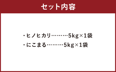【令和5年産】ヒノヒカリ 5kg+にこまる 5kg 食べ比べ 計10kg