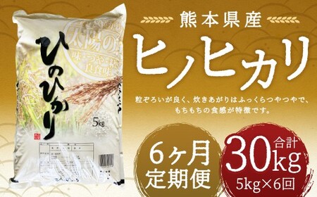 【令和7年産】 【6回定期便】 ヒノヒカリ5kg 【2026年9月下旬迄発送予定】 ご飯 国産 単一原料米 熊本県 人吉市