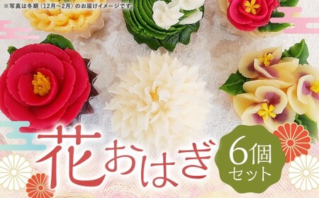 花おはぎ 6個セット お菓子 和菓子 おやつ あんこ 花 手作り 贈り物 プレゼント 熊本県 人吉市 冷凍