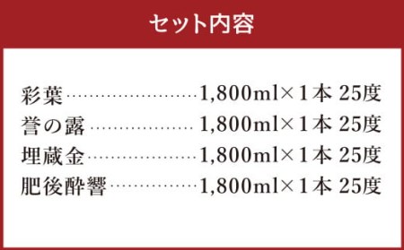 全国酒類コンクール 第一位 米・芋・麦 飲み比べセット 1800ml×4本 焼酎