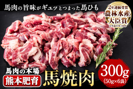 馬ひも焼肉用300g(50g×6袋) 肉 馬ひも 馬肉 熊本県荒尾市《90日以内に出荷予定(土日祝除く)》
