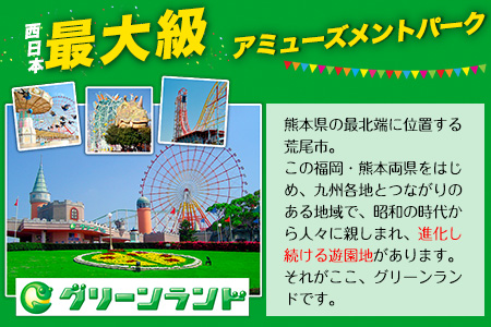 荒尾市 グリーンランドペア入園券大人1名/子供1名様《30日以内に出荷予定(土日祝除く)》グリーンランドリゾート株式会社 レターパック配送 対面受け取り