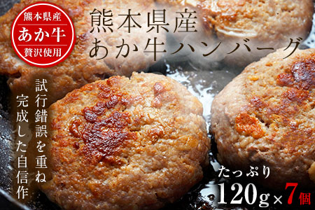 あか牛ハンバーグ 熊本産あか牛を使用した贅沢ハンバーグたっぷり7個入り 熊本あか牛 赤牛 あかうし《7-14日以内に出荷予定(土日祝除く)》 美味しいハンバーグ ジューシーハンバーグ 冷凍ハンバーグ おかずハンバーグ