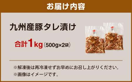 九州産豚 タレ漬け 合計1kg 500g×2袋 豚肉 小間切れ コマ切れ 肉 タレ 冷凍 豚 小分け 簡単調理 国産 九州産 熊本県 水俣市 