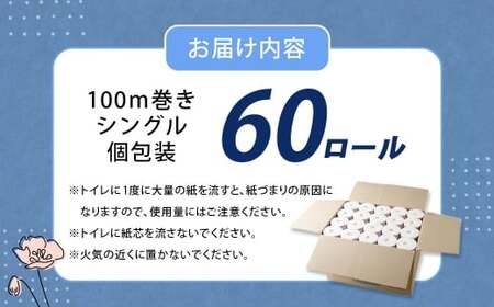 みなまたエコタウンペーパー 60個入 60ロール トイレットペーパー トイレ ペーパー 100m シングル 個包装