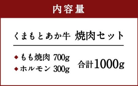 くまもと あか牛 焼肉 セット 1kg もも700g ホルモン300g