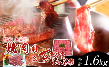 熊本 赤牛 カルビ 焼肉用 約800g・ すきやき しゃぶしゃぶ用 約800g 食べ比べ 国産 牛肉
