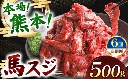【定期便 6回】馬スジ 500g | 肉 にく お肉 おにく 馬 馬肉 馬スジ 定期 定期便 熊本県 玉名市