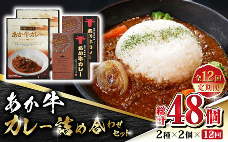 【全12回定期便】あか牛 カレー 詰め合わせ セット【有限会社 三協畜産】  国産カレー [ZEB095]