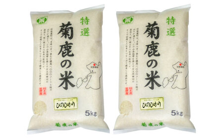 12回定期便】菊鹿の米 ヒノヒカリ 白米 5kg×2袋【有限会社 あそしな