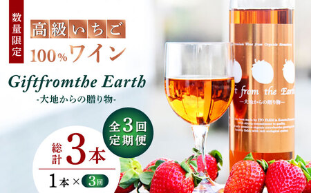 【3回定期便】高級 いちご 100％ワイン Giftfromthe Earth -大地からの贈り物- オーガニック【伊藤農園】 いちご 苺 熊本県 特産品 有機 お酒 オーガニックワイン [ZBB018]