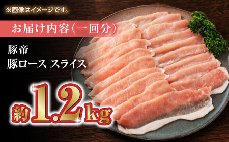 【6回定期便】豚帝 豚ロース スライス 1200g（300g×4pc）【KRAZY MEAT(小田畜産)】[ZCP077]