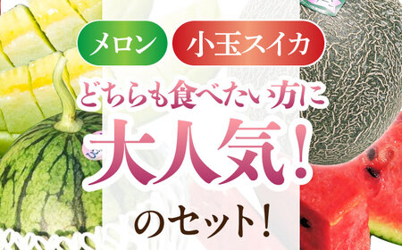 【数量限定】【先行予約】肥後グリーン メロン 1玉＆小玉 すいか 1玉【合同会社 福福堂】めろん スイカ 熊本 メロン スイカ セット グリーンメロン 小玉すいか [ZCN004]