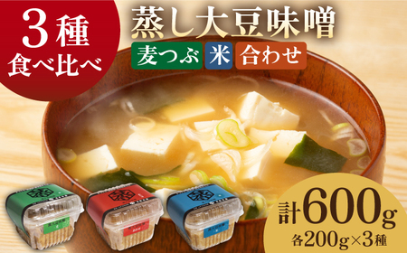 【お試し】3種 の 無添加 味噌 （各200ｇ） 食べ比べ セット【有限会社 木屋食品工業】熊本味噌 九州産 国産みそ [ZAD011]
