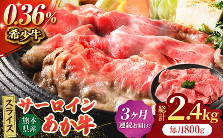 【3回定期便】あか牛サーロイン スライス 約800g（約200g×4pc）【吉里精肉】[ZEW057]