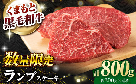 熊本県産 黒毛和牛 ランプステーキ 約800g（約200g×4枚）【有限会社 九州食肉産業】[ZDQ160]