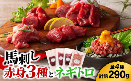 【熊本特産】赤身馬刺し3種とネギトロの詰め合わせ 3891【有限会社スイートサプライなかぞの】[ZDT157]