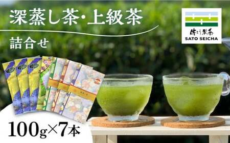 深蒸し茶 上級茶 詰合せ 100g×7本セット 【有限会社 佐とう製茶】[ZAS002]