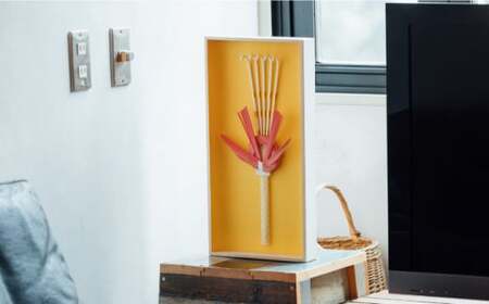 山鹿縁起飾り「福かき背景色：黄」【ヤマノテ】[ZBD021]