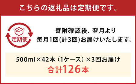 【3ヶ月定期便】シリカウォーター(阿蘇山系の天然水) 500mlPET 42本(42本×1ケース)×3ヶ月