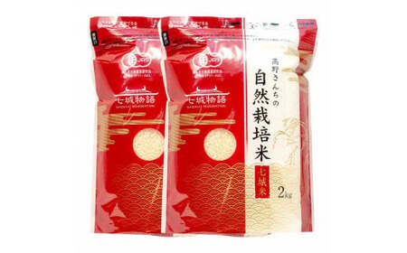 【通常パック】熊本県菊池産 ヒノヒカリ 玄米 計4kg（2kg×2パック）七城物語 高野さんちの自然栽培米
