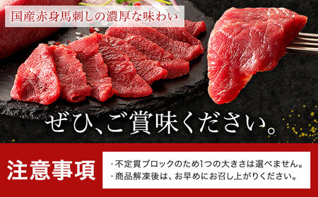 国産 馬刺し 赤身 1kg 亀井通産株式会社(株式会社フジチク) 《30日以内に出荷予定(土日祝除く)》 小分け 馬肉 刺身 冷凍 熊本県 菊池市 送料無料