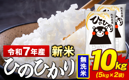 新米 令和7年産 ひのひかり 無洗米 10kg《7-14日以内に出荷予定(土日祝除く)》熊本県 菊池市 国産 熊本県産 白米 精米 送料無料 ヒノヒカリ こめ お米 