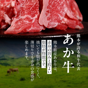 117-23　オアシス九州　熊本県産あか牛 切り落とし 500g スライス　 すき焼き用 (250g×2パック)  小分け 冷凍 牛肉 赤身 薄切り 肉じゃが 肉汁 熊本県 宇土市 お取り寄せ お取り寄せグルメ 送料無料