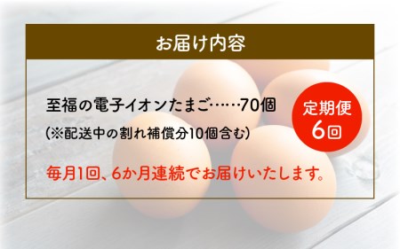 32-6　佐藤養鶏場　【定期便6回】至福の電子イオンたまご70個×6回