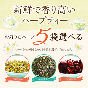 42-16　熊本ハーブ園レモングラス産 農薬不使用シングルハーブ小袋5袋セット 国産 ハーブティー セット リラックス 有機 フレッシュ ティータイム