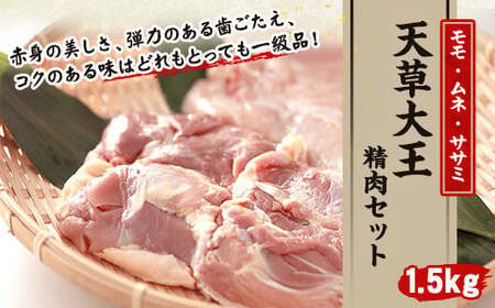 天草大王精肉セット 合計1.5kg（モモ ムネ ササミ ）