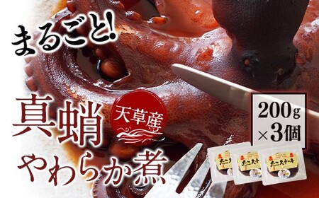 天草産真蛸のやわらか煮(たこステーキ)200g×3個 計600g たこ タコ 蛸 真ダコ おつまみ おかず 惣菜 冷凍 熊本県 上天草市