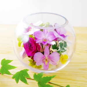 洋蘭 ボトルフラワー 森のグラスブーケ アクアMボトルフラワー