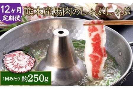 【12か月定期便】熊本産 馬肉 しゃぶしゃぶ 約250g 熊本馬肉 しゃぶしゃぶ馬肉 最高級馬肉 馬肉250ｇ