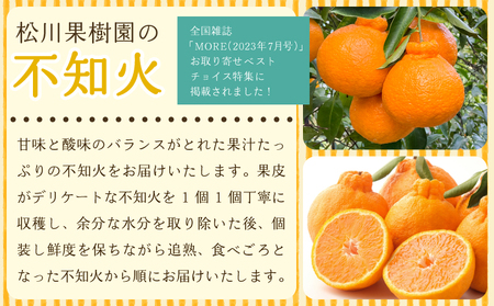 先行予約 不知火 訳あり約5kg 約15〜20玉 雑誌MORE掲載 松川果樹園