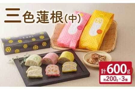 三色蓮根（中）約200g×3本 合計約600g 蓮根 れんこん レンコン からし わさび さくら 熊本県 宇城市