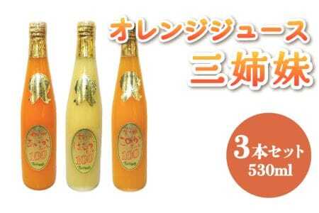 オレンジジュース 【ななつ星in九州 採用 オレンジジュース 】三姉妹 ジュース 計1.59L（530ml×3本セット） 熊本オレンジジュース 宇城市産オレンジジュース 三姉妹オレンジジュース 9,000円