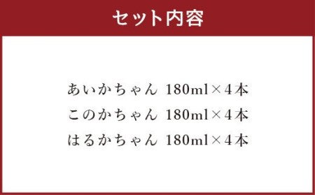 三姉妹 ジュース 計2.16L（180ml×12本セット）吉田果樹園
