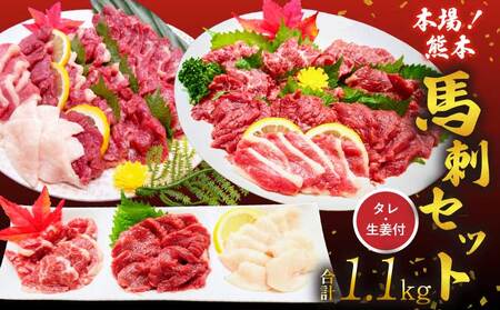 馬刺し 霜降り 赤身 1.1kg 熊本 国産 熊本 タレ 馬刺しセット 盛合わせ 