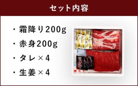 馬刺しセット 霜降り 赤身 400g