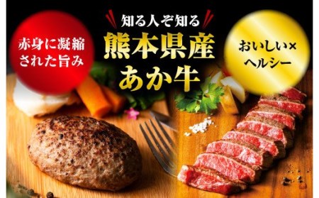 【熊本県産】 あか牛 を堪能できる ステーキ と ハンバーグ セット モモステーキ 250g×2枚 ハンバーグ 150g×10個 計2kg